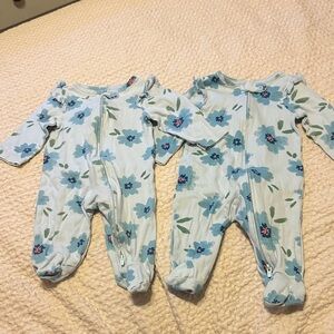 2 Carters Floral Ruffle Onsies